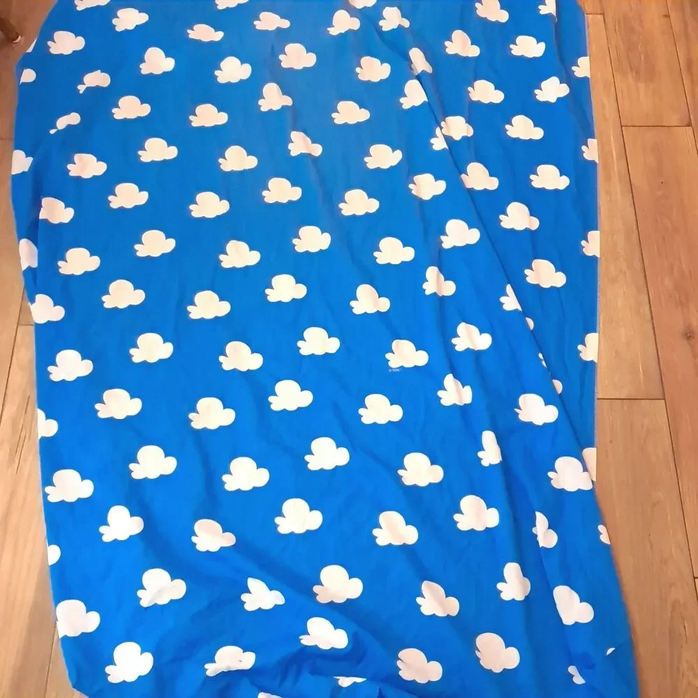 Vintage Winnie The Pooh Twin Sheet Set Fitted & Flat Piglet Disney clouds 1990s